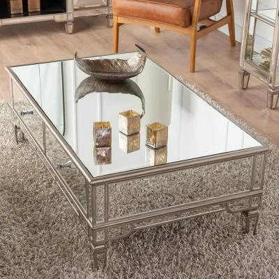 Antoinette Coffee Table with Storage - Mirrored