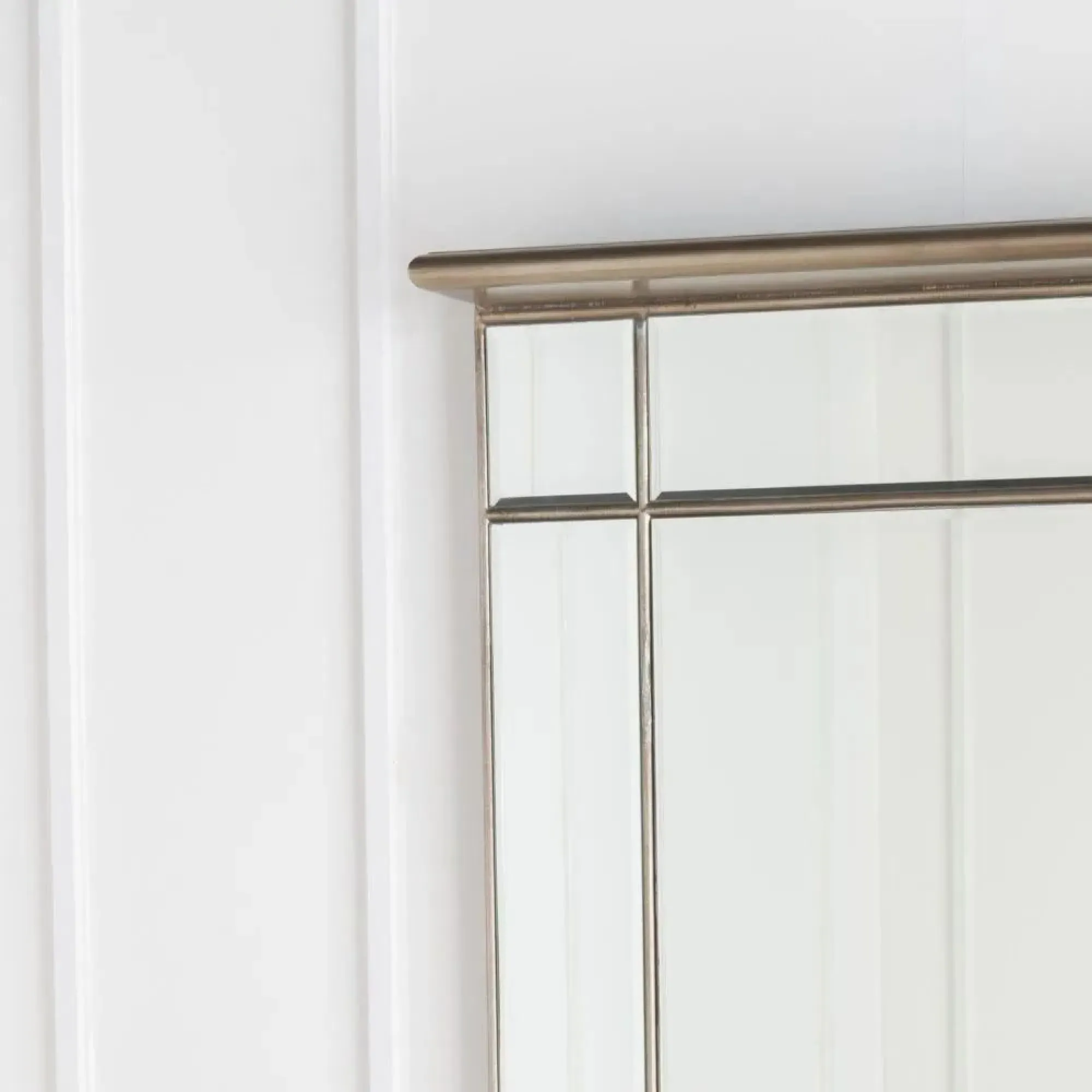 Antoinette Rectangular Wall Mirror - Mirrored, Champagne