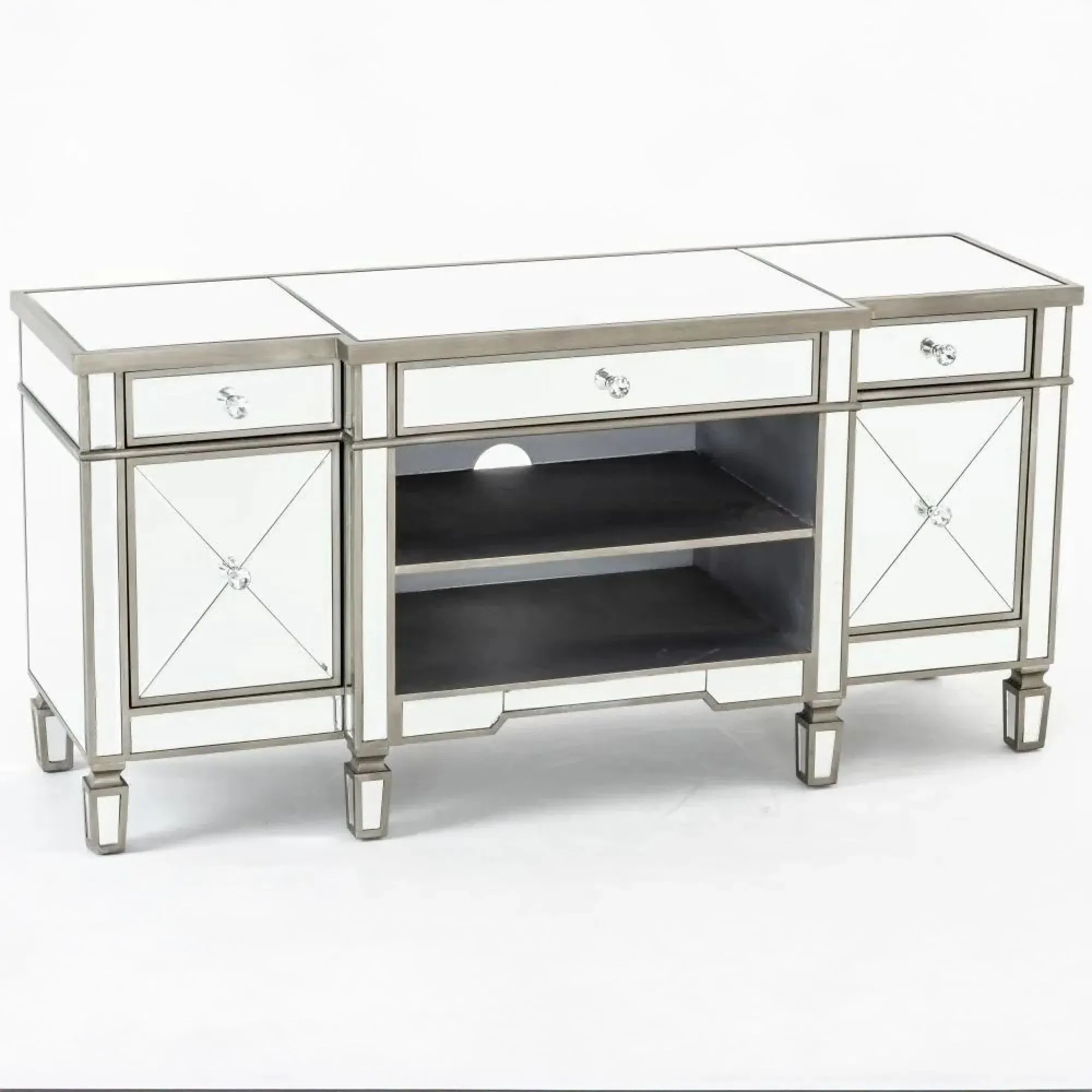 Antoinette TV Unit with Storage - Mirrored