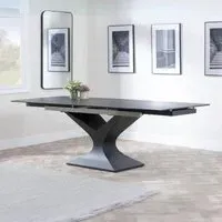 Anvik 6-10 Seater Extendable Dining Table - Black, Ceramic