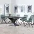 Anvik Extendable Dining Set with Boden Swivel Chair - Black, Ceramic