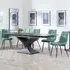 Anvik Extendable Dining Set with Corona Chair - Black, Ceramic