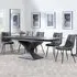 Anvik Extendable Dining Set with Corona Chair - Black, Ceramic