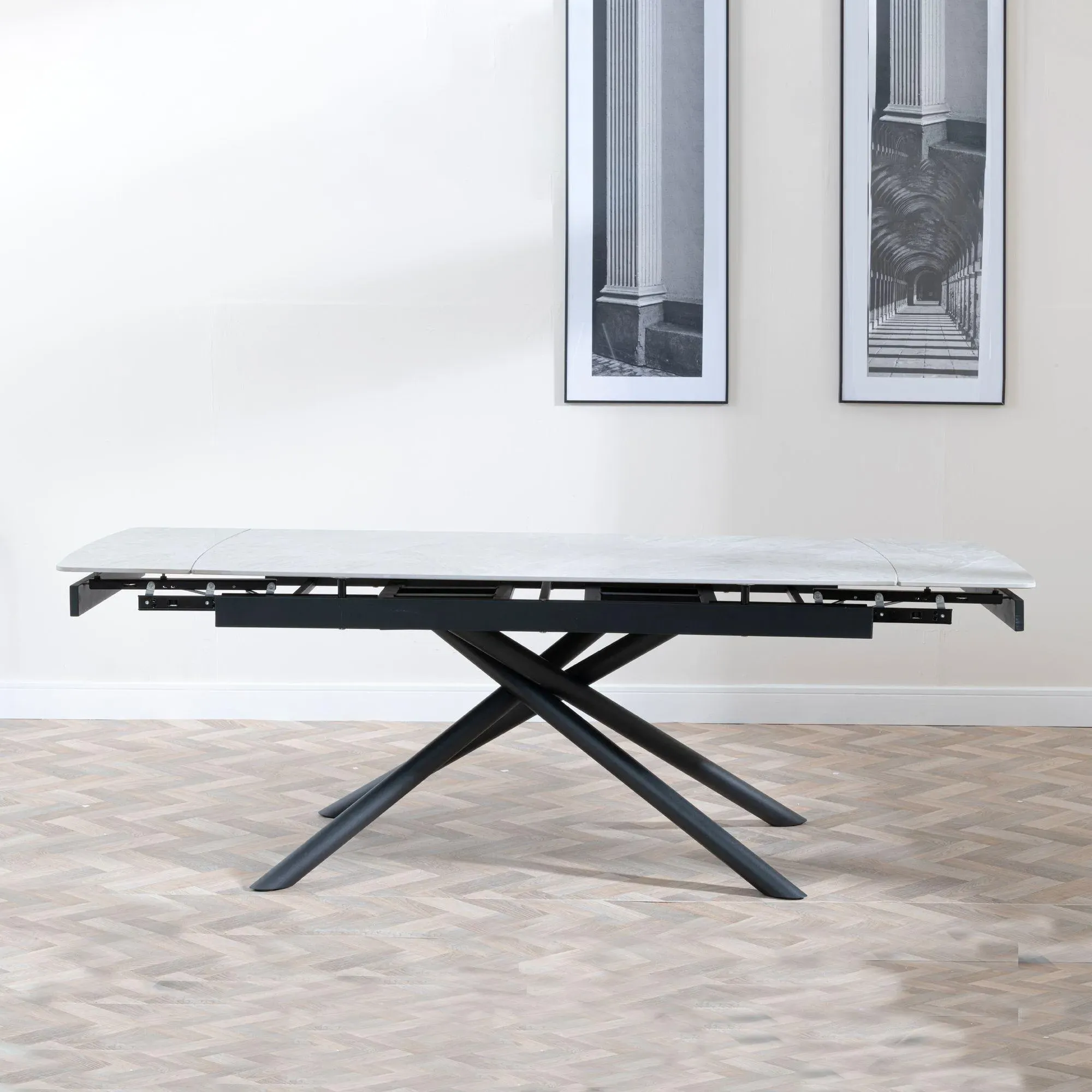 Apollo 6-8 Seater Extending Dining Table - Grey, Ceramic