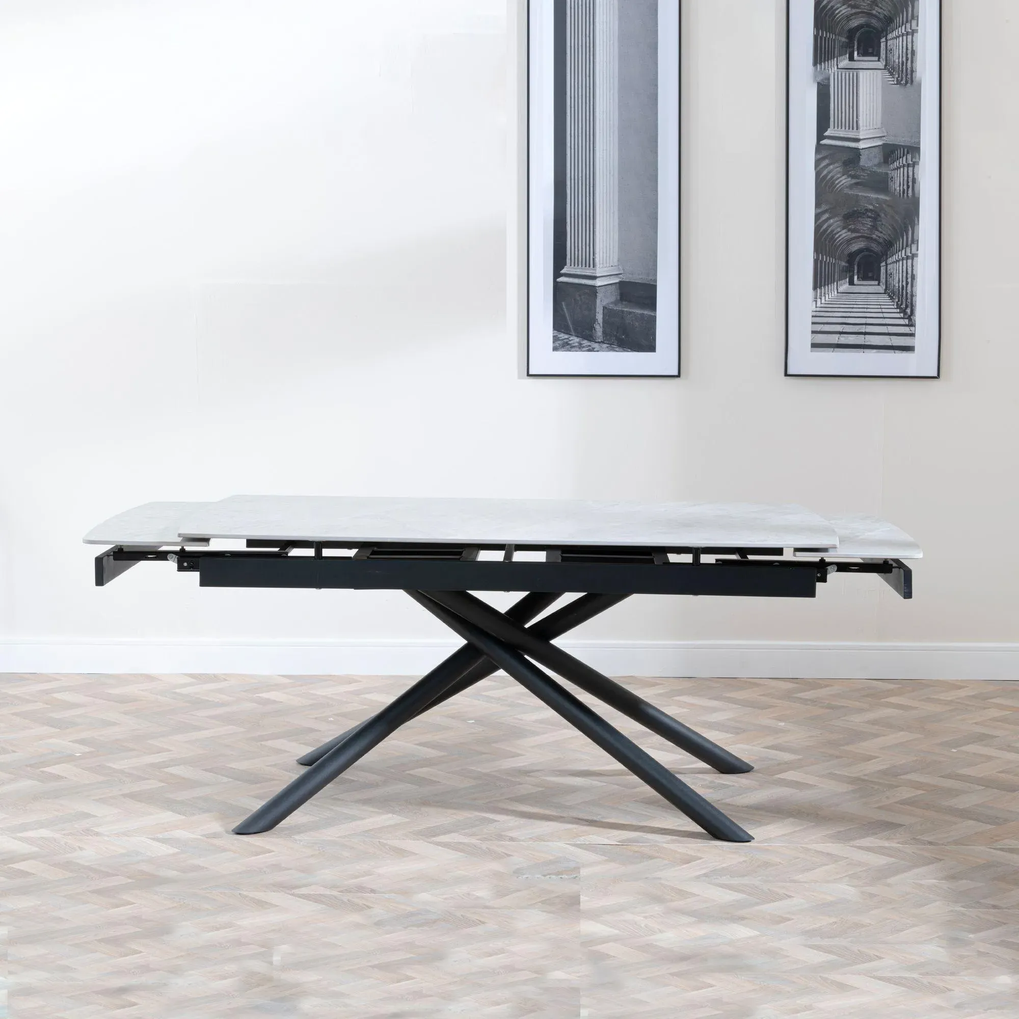 Apollo 6-8 Seater Extending Dining Table - Grey, Ceramic