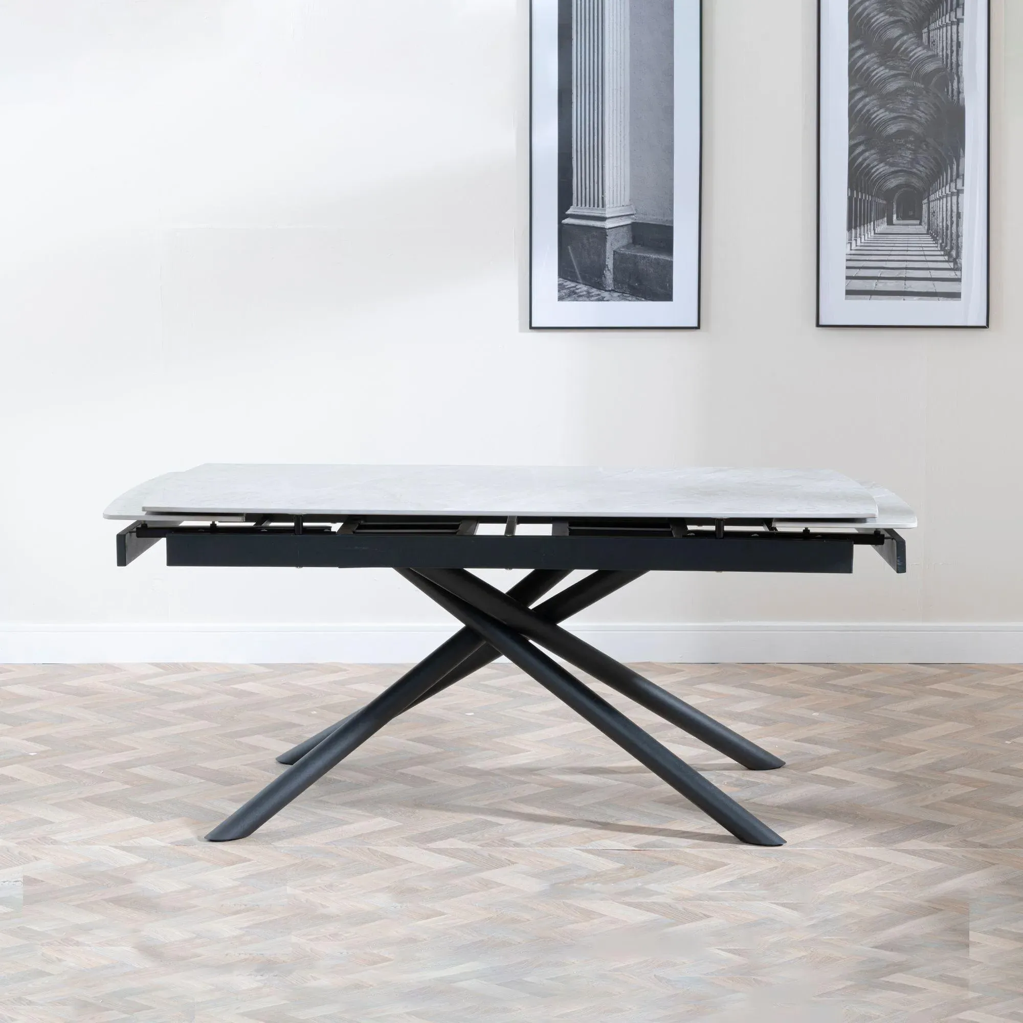 Apollo 6-8 Seater Extending Dining Table - Grey, Ceramic