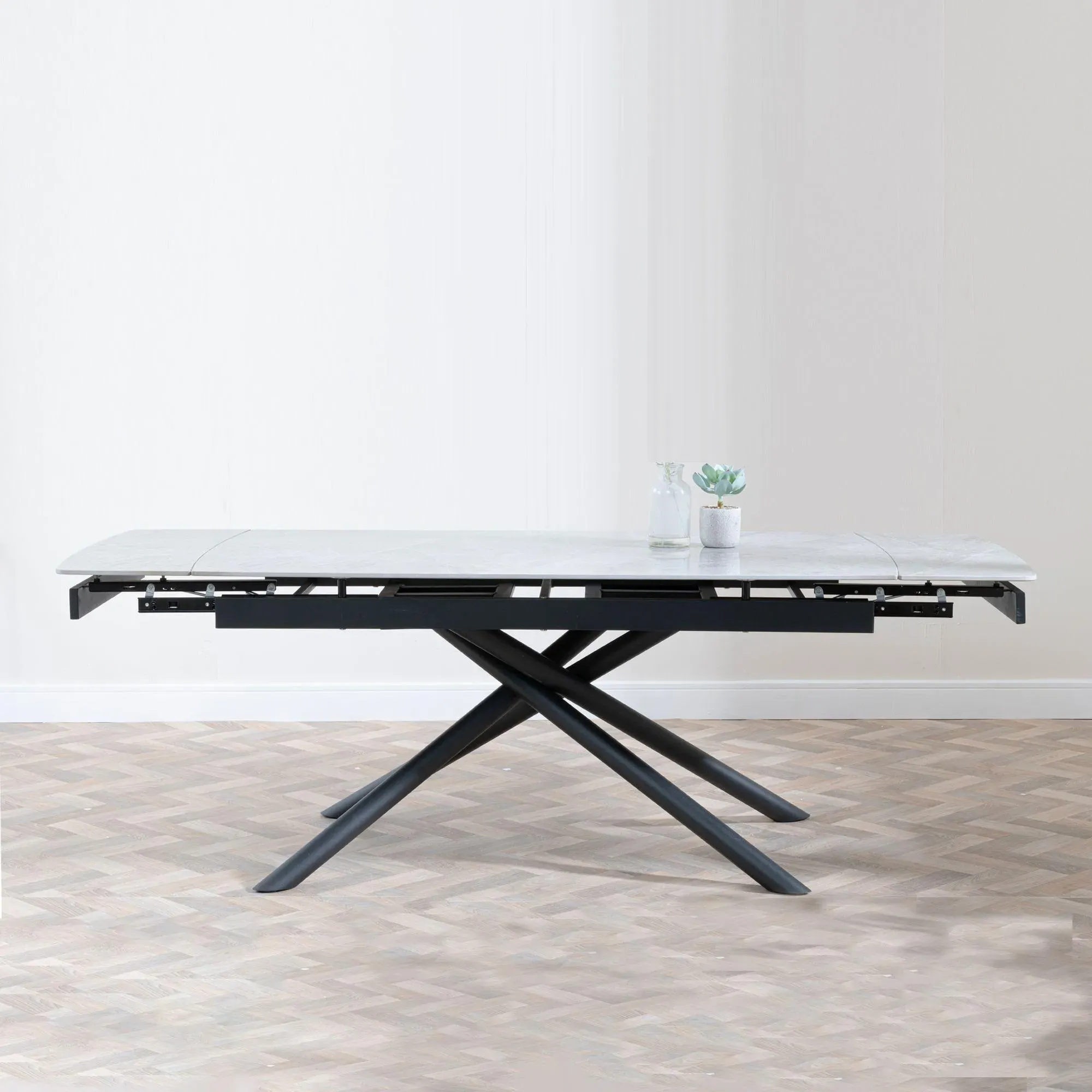 Apollo 6-8 Seater Extending Dining Table - White, Ceramic