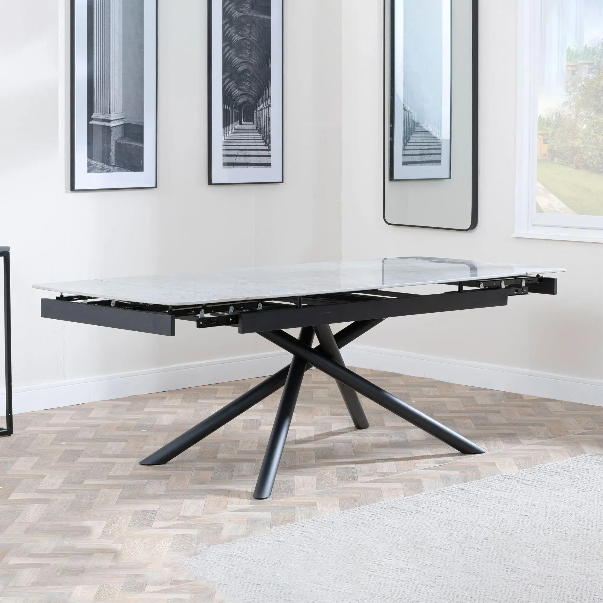 Apollo 6-8 Seater Extending Dining Table - White, Ceramic