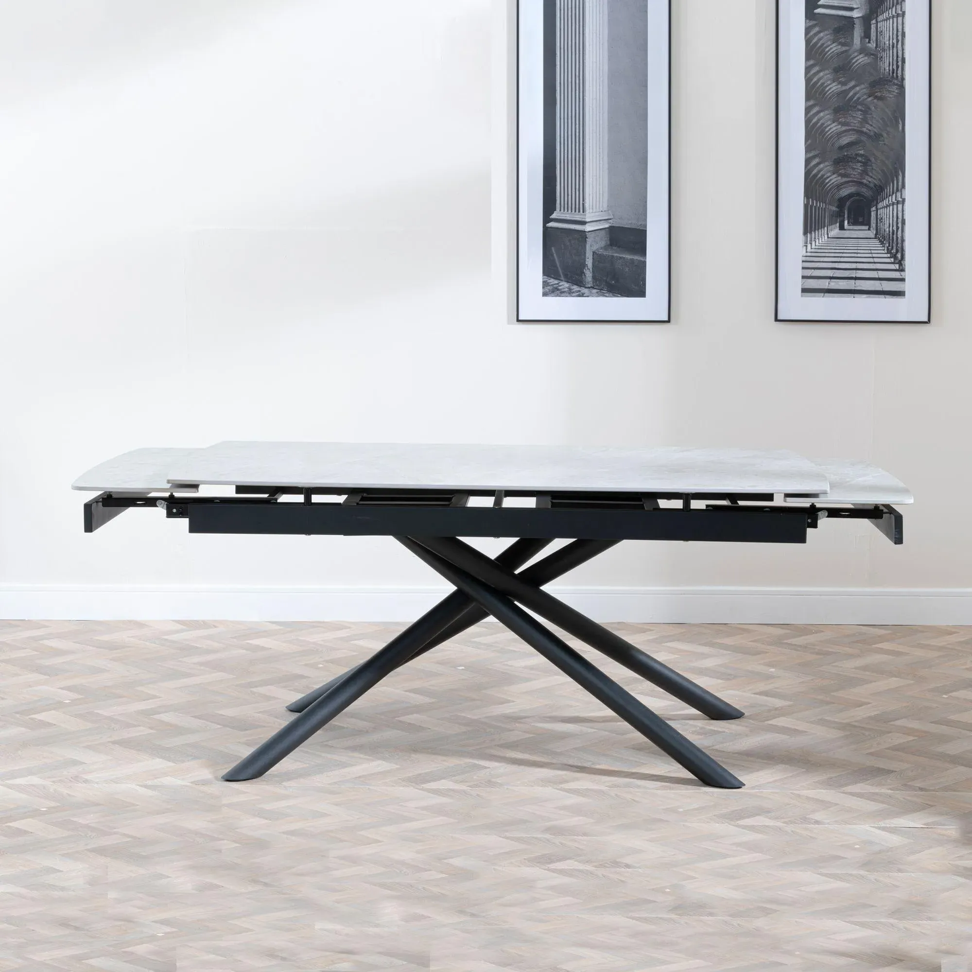 Apollo 6-8 Seater Extending Dining Table - White, Ceramic