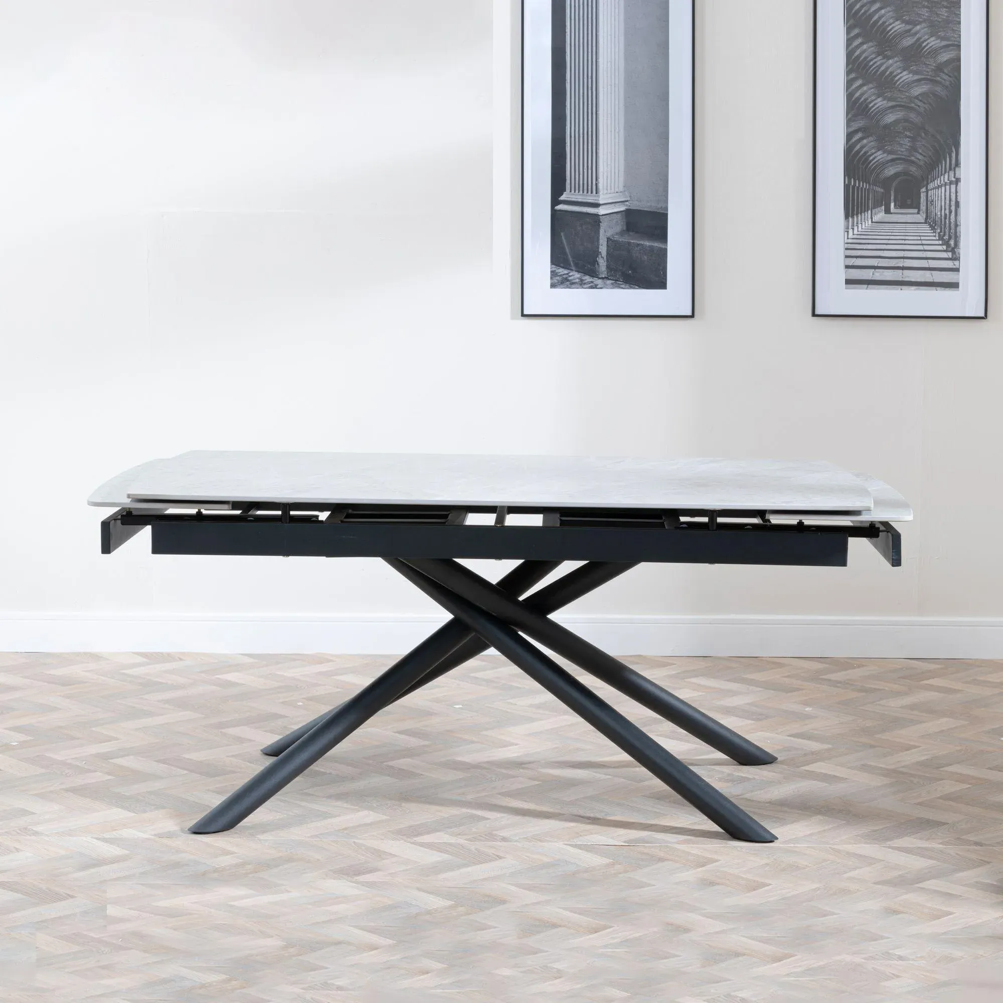 Apollo 6-8 Seater Extending Dining Table - White, Ceramic