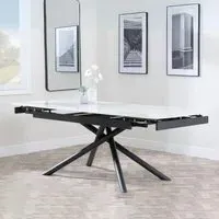 Apollo 6-8 Seater Extending Dining Table - White, Ceramic