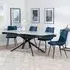 Apollo Extendable Dining Set with Corona Chairs - Grey, Blue