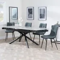 Apollo Extendable Dining Set with Corona Chairs - Grey, Light Grey