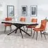 Apollo Extendable Dining Set with Corona Chairs - Grey, Orange
