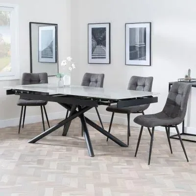 Apollo Extendable Dining Set with Corona Chairs - Grey image