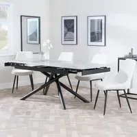 Apollo Extendable Dining Set with Darwin Chairs - Grey, Ceramic