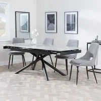 Apollo Extendable Dining Set with Peyton Chairs - Grey