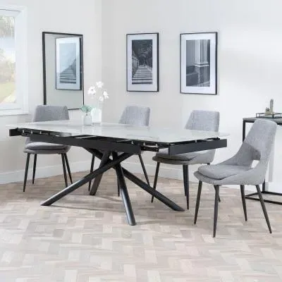 Apollo Extendable Dining Set with Peyton Chairs - Grey image
