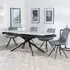 Apollo Extendable Dining Set with Swivel Chairs - Grey, Ceramic