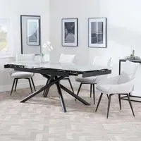 Apollo Extending Dining Set with Ace Swivel Chairs - Beige