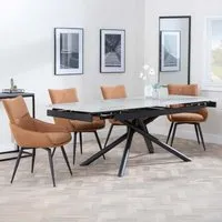 Apollo Extending Dining Set with Ace Swivel Chairs - Orange