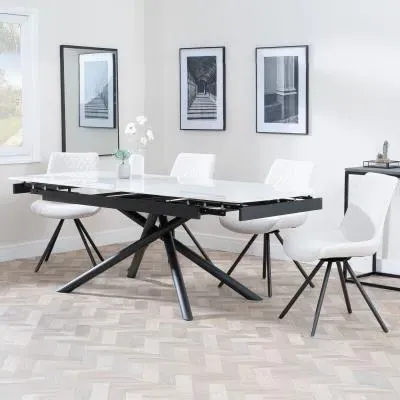 Apollo Extending Dining Set with Boden Swivel Chair - Cream, Ceramic