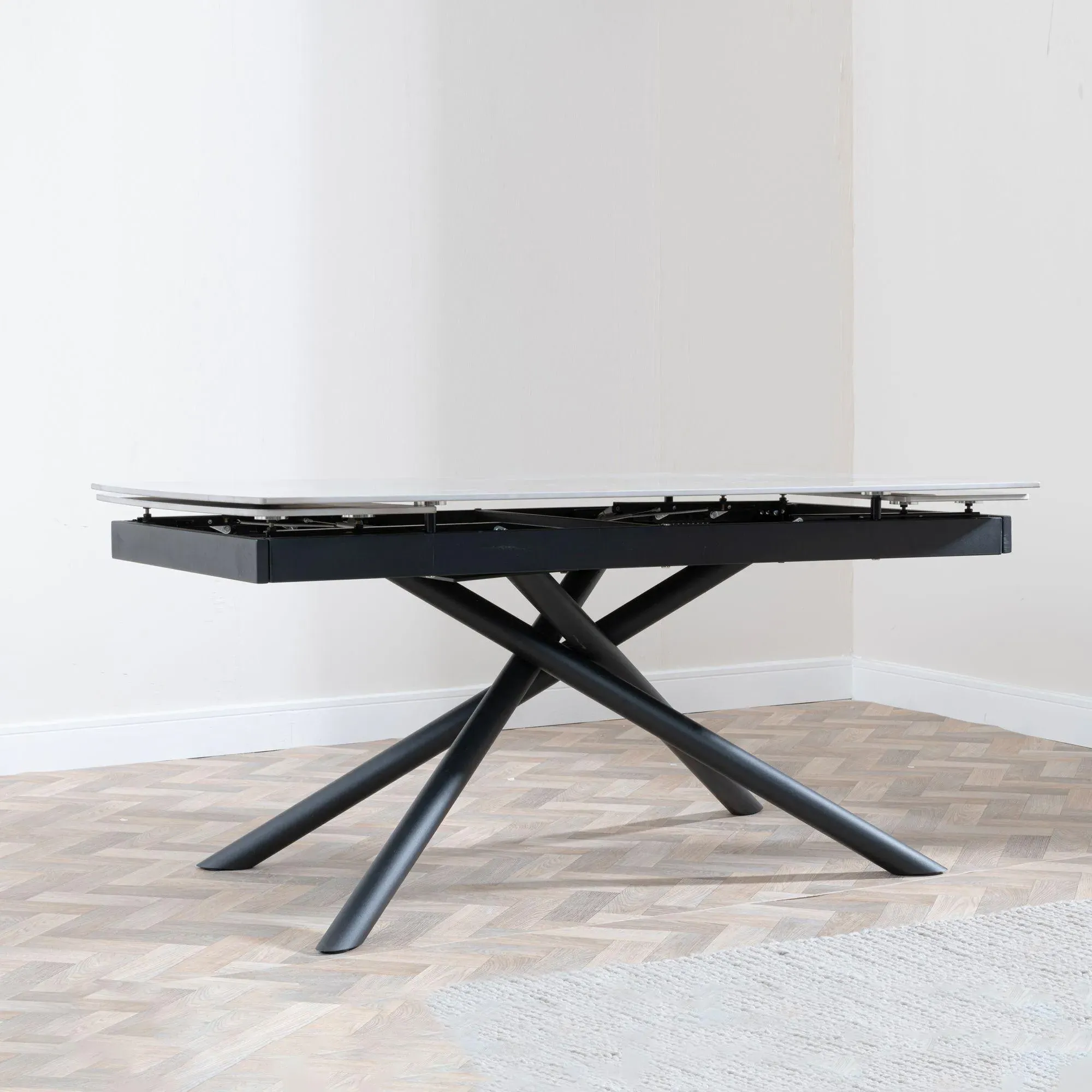 Apollo Extending Dining Set with Ion Boucle Chair - Cream, Ceramic