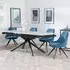 Apollo Extending Dining Set with Swivel Chairs - Blue, Ceramic