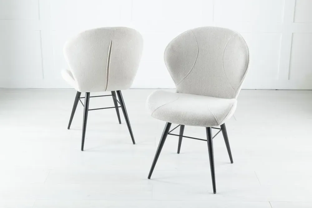 Arctic Dining Chair - Beige, Velvet
