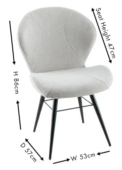 Arctic Dining Chair - Beige, Velvet
