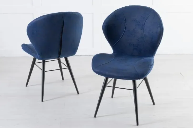Arctic Dining Chair - Blue, Velvet