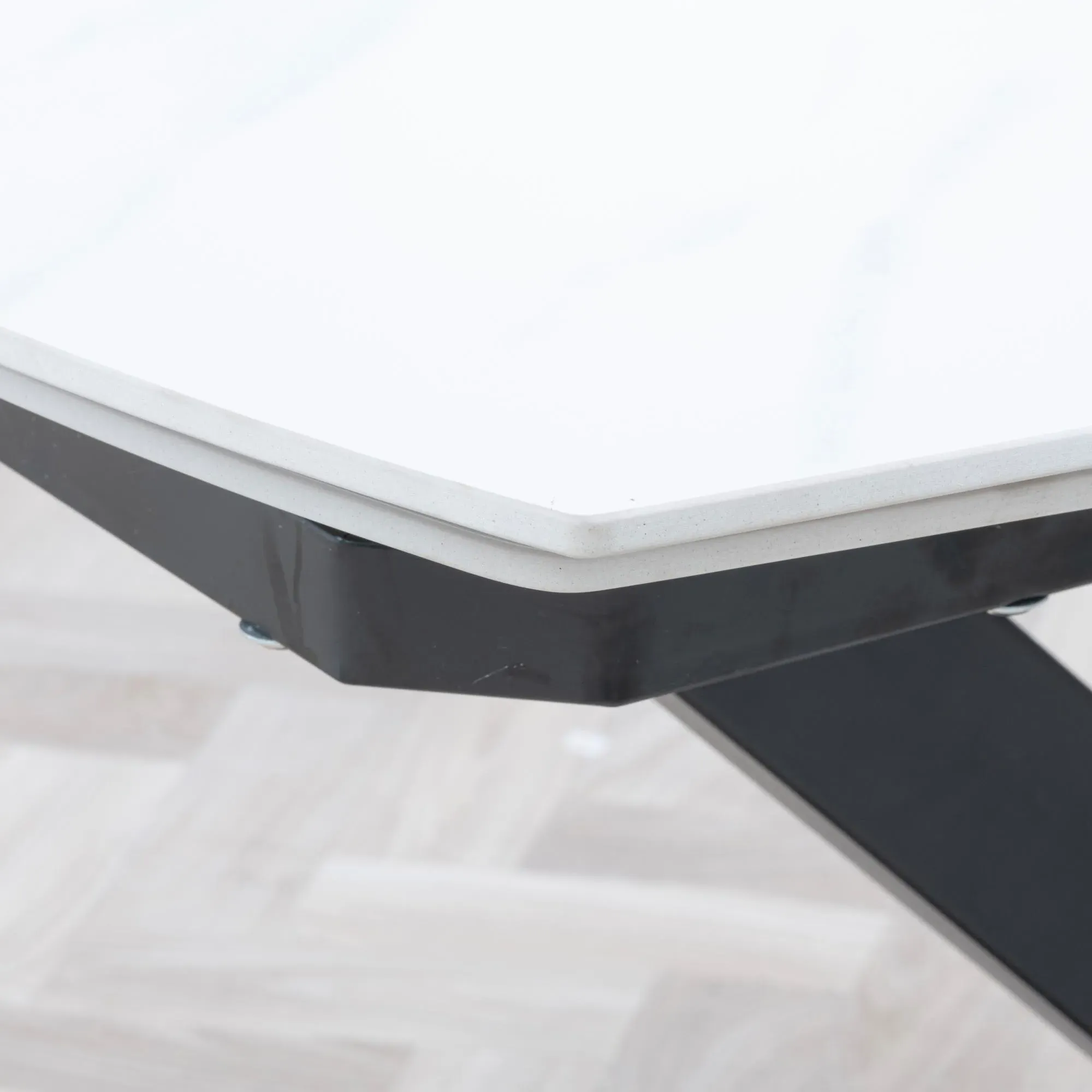 Arctic Extending Dining Set with Ace Chair - White, Ceramic