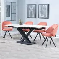 Arctic Extending Dining Set with Ion Chair - White, Ceramic