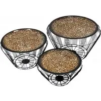 Aria Round Nesting Tables Set of 3 - Gold, Mosaic