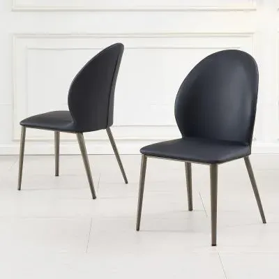 Astrid Dining Chair - Black, Faux Leather image