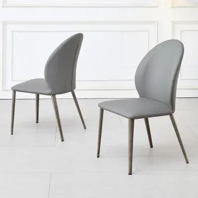 Astrid Dining Chair - Grey, Faux Leather