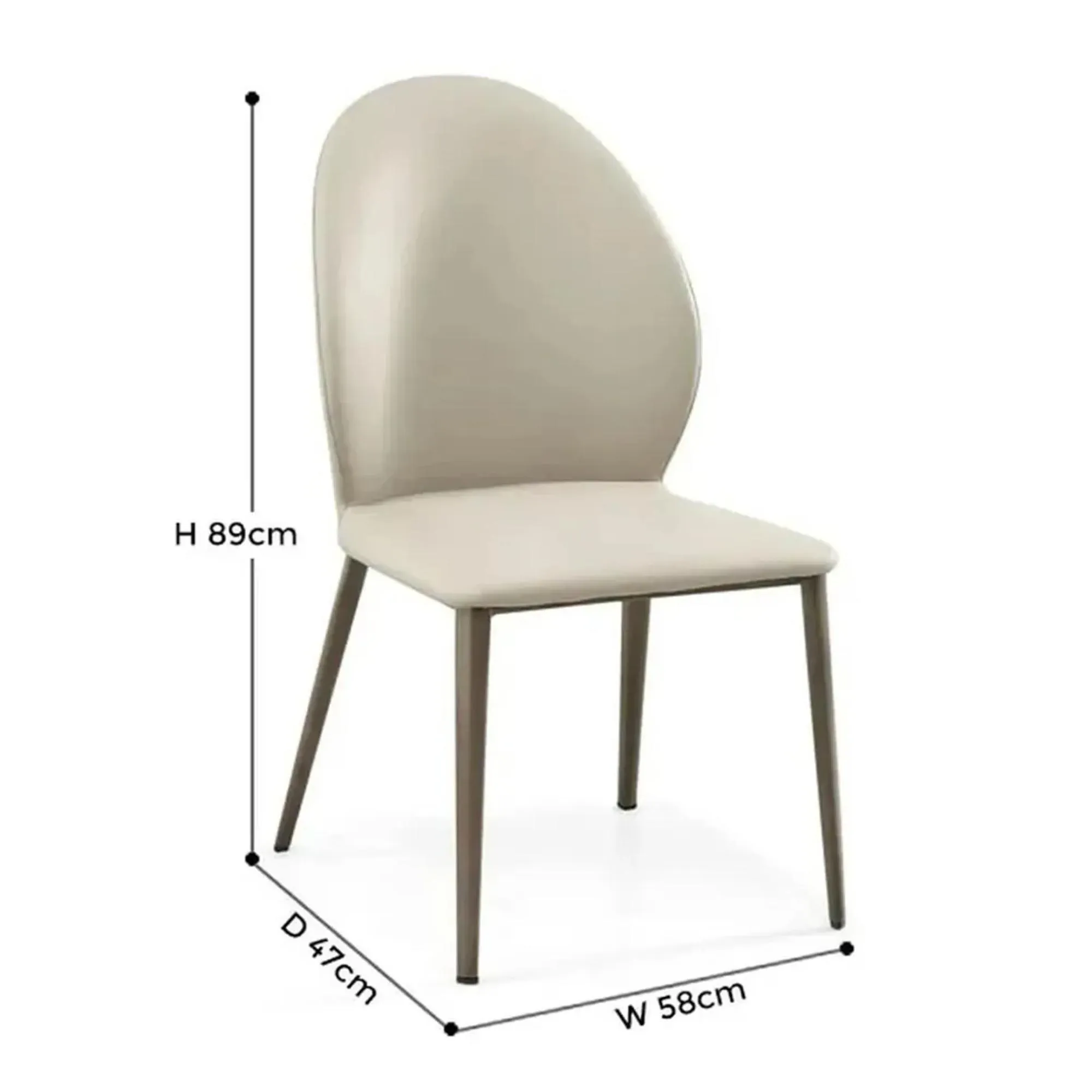 Astrid Dining Chair - Taupe, Faux Leather