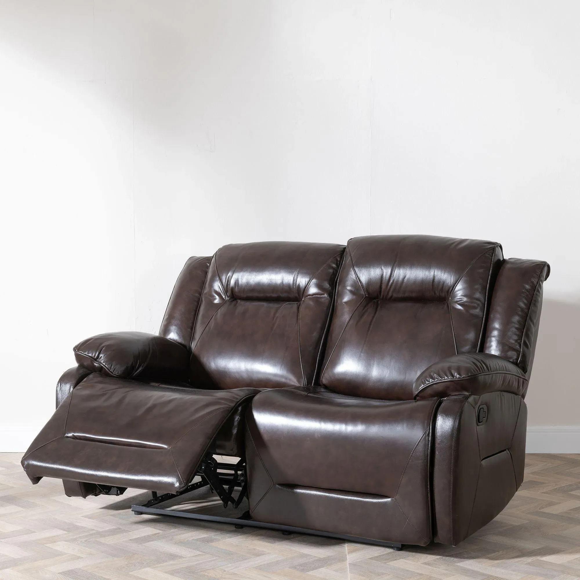 Athena 3-Seater Recliner Sofa Set - Dark Brown, Leather