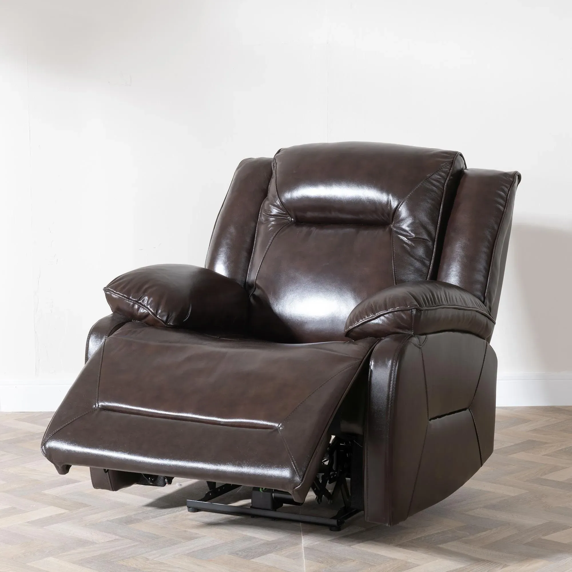 Athena Recliner Armchair - Dark Brown, Leather
