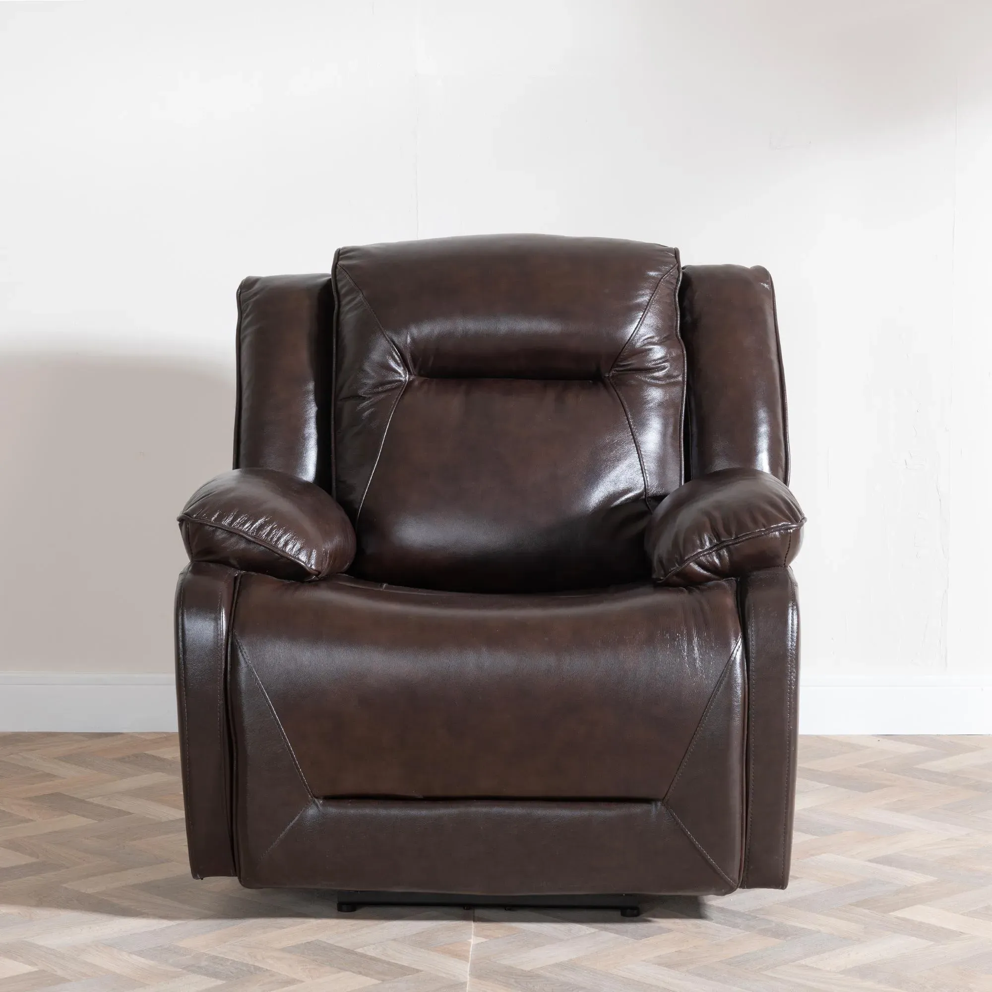 Athena Recliner Armchair - Dark Brown, Leather