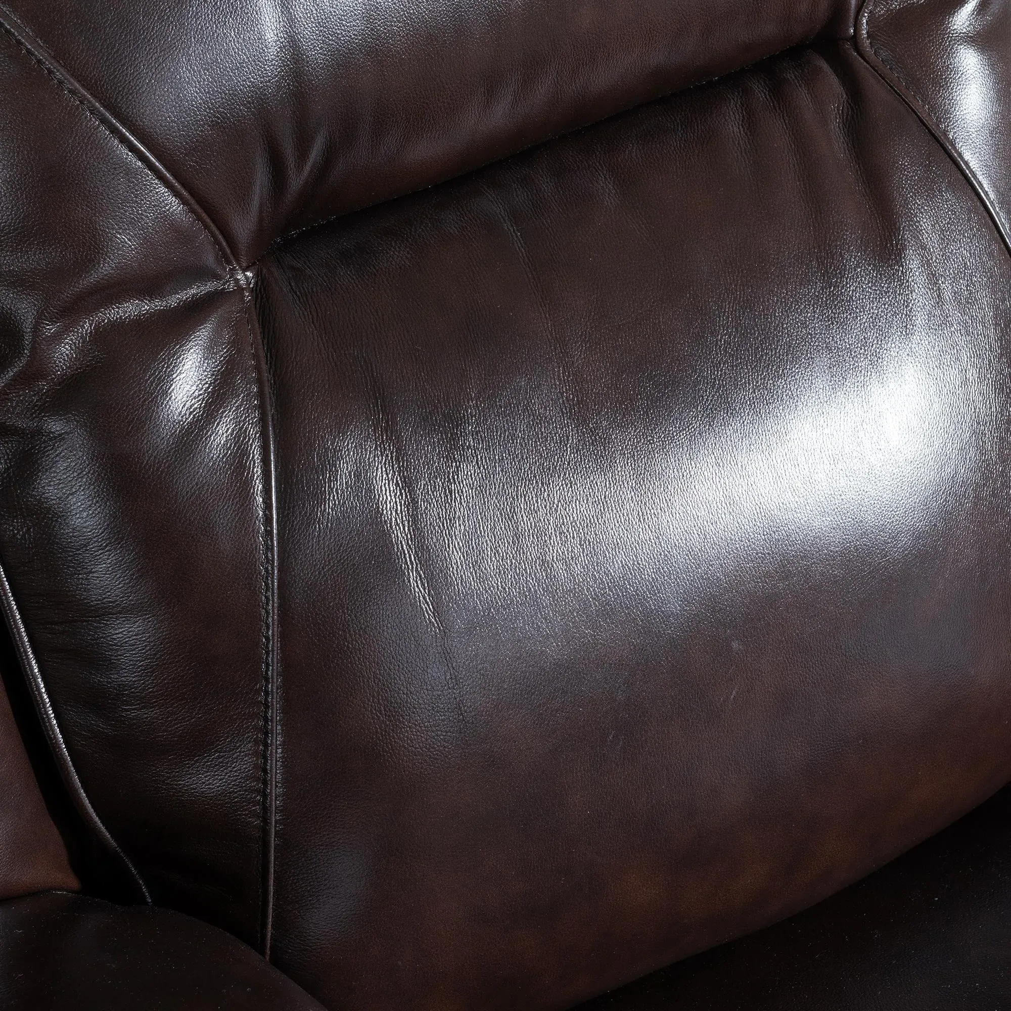 Athena Recliner Armchair - Dark Brown, Leather