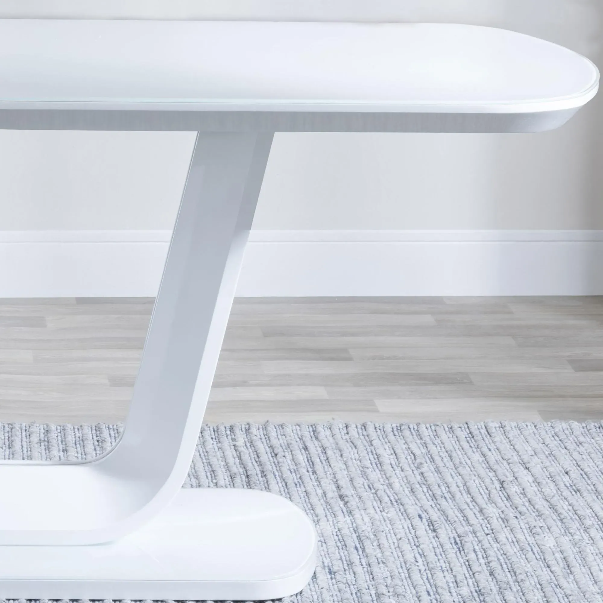 Athos 8-Seater Glass Dining Table - White