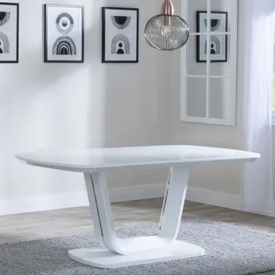 Athos 8-Seater Glass Dining Table - White image