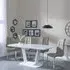 Athos Glass Dining Set with Jamison Chairs - White, Beige