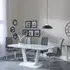 Athos Glass Dining Set with Jamison Chairs - White, Grey