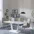 Athos Glass Dining Set with Roma Chairs - White, Beige