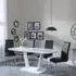 Athos Glass Dining Set with Roma Chairs - White, Black
