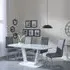 Athos Glass Dining Set with Roma Chairs - White, Grey