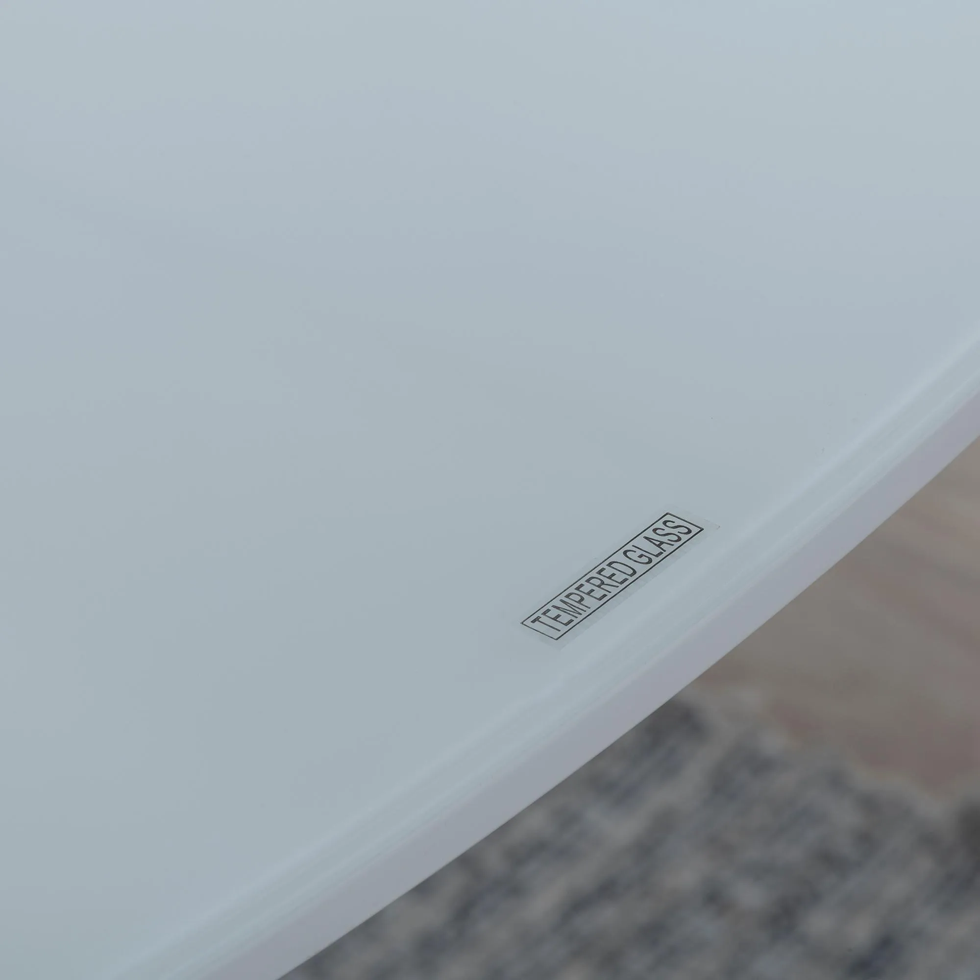 Athos Square Lamp Table - White Glass