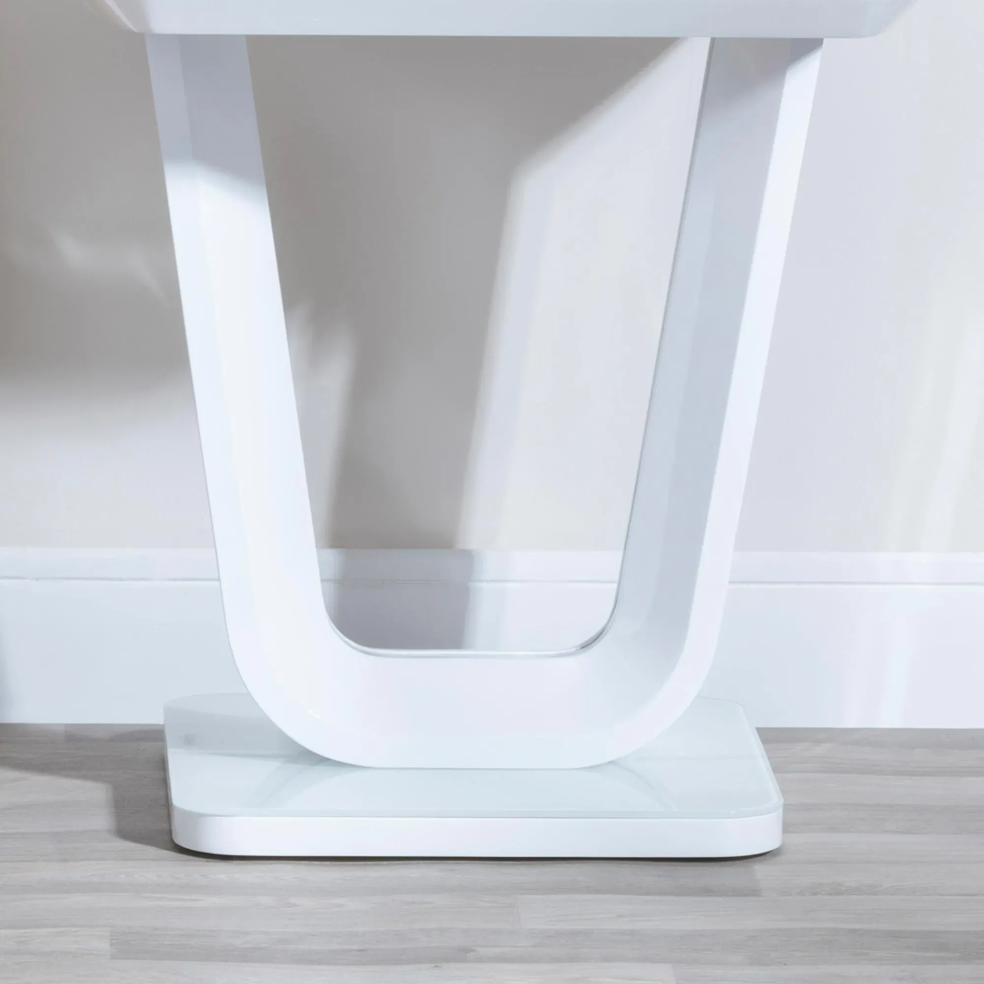 Athos Square Lamp Table - White Glass